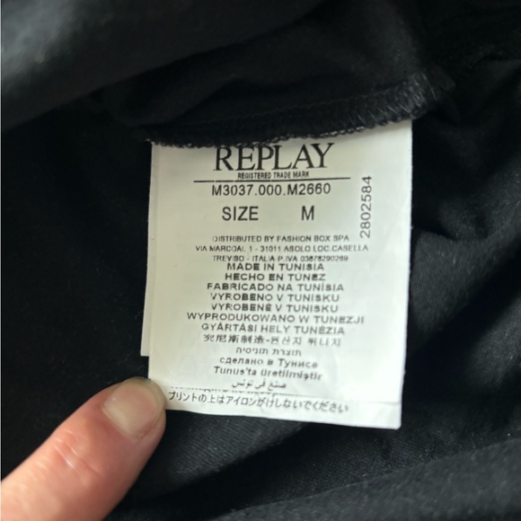 NWOT💥Replay Men's Black T-Shirt, medium - Picture 7 of 7